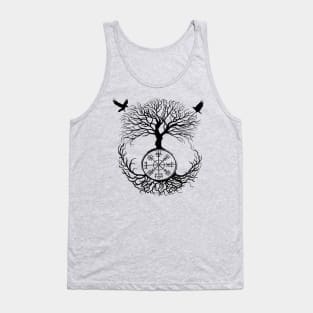 Sacred Yggdrasil Tree and Ravens of Odin Viking Rune Tank Top